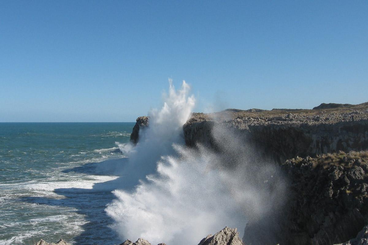 epic geyser at los bufones de pria asturias spain