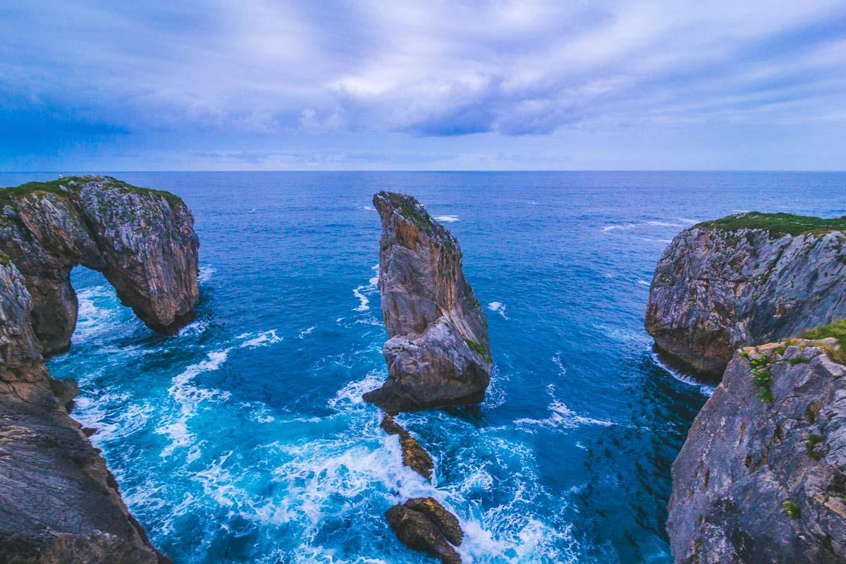 wide view of the rugged coastline