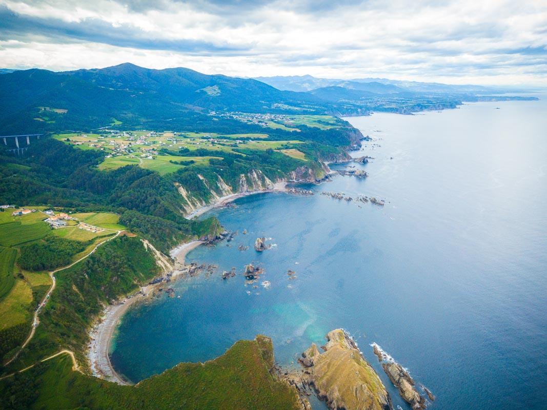 the lush coast of asturias from the air