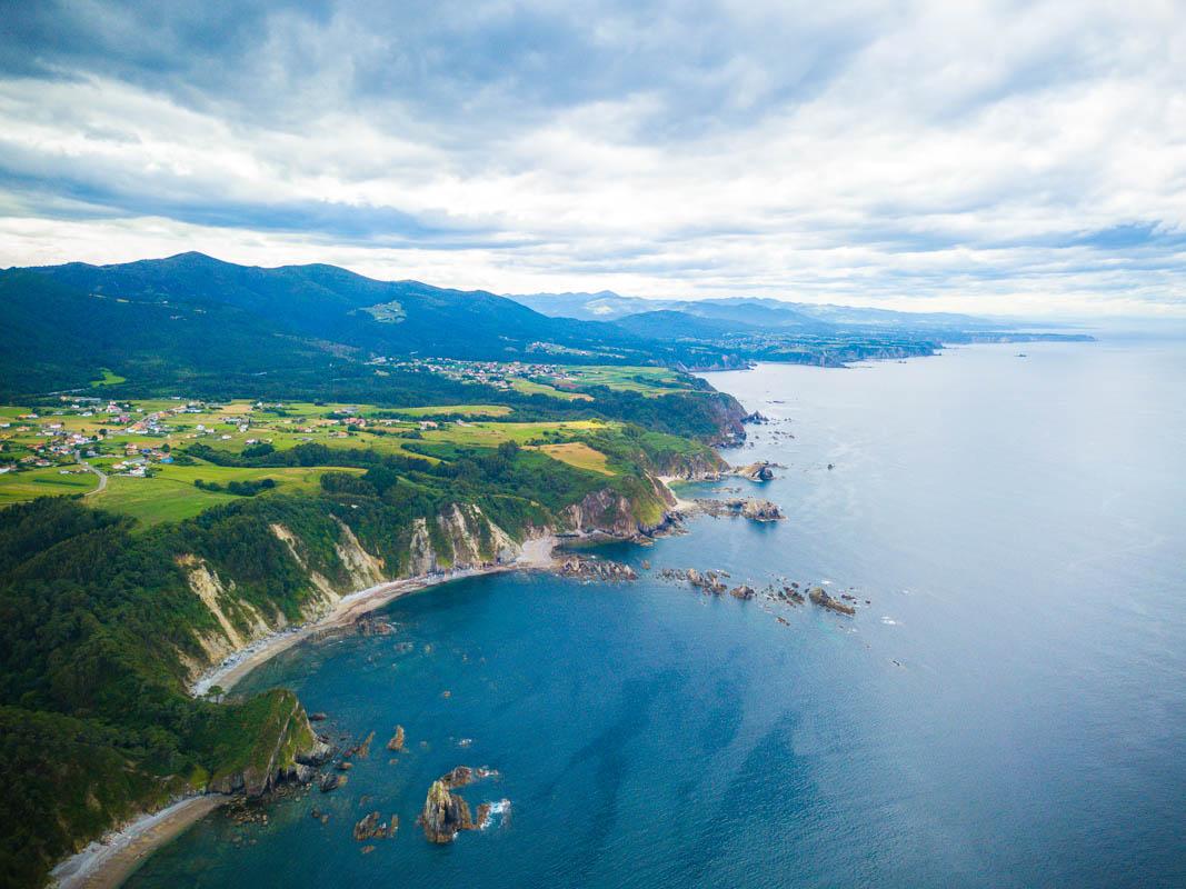 drone view of playa del silencio