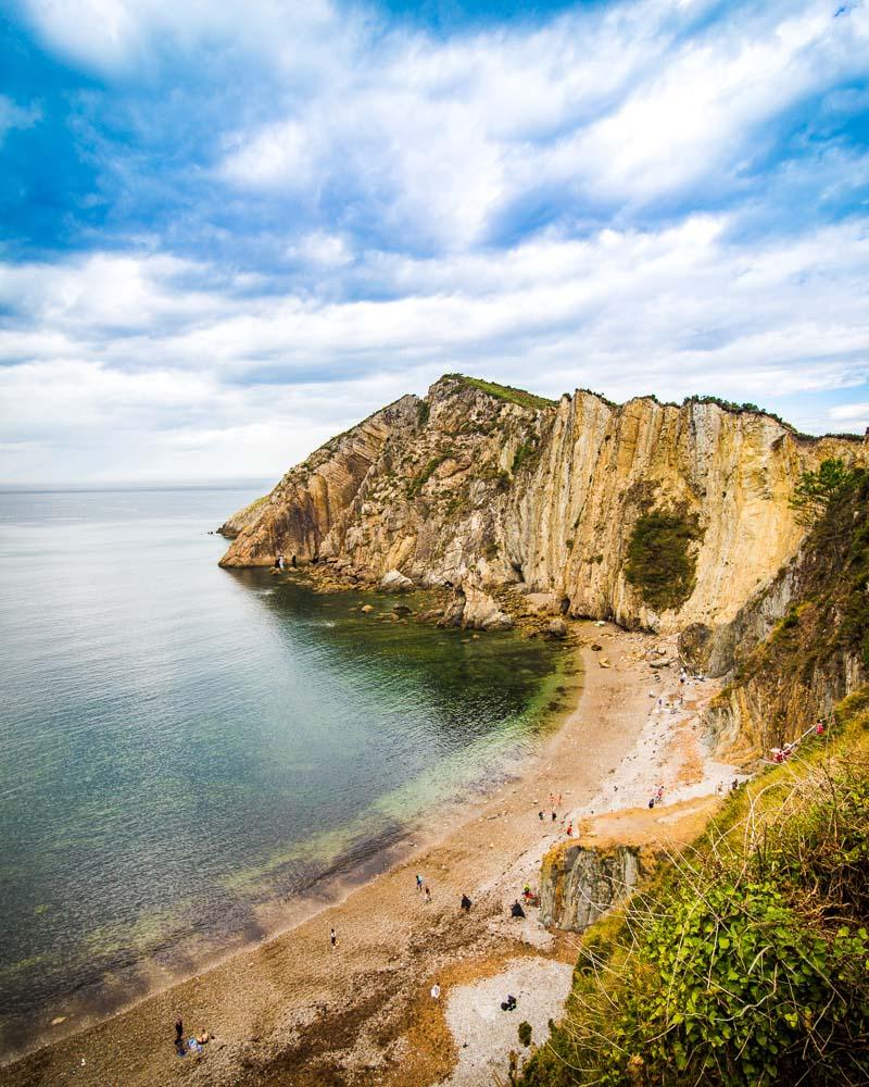 playa del silencio in golden light