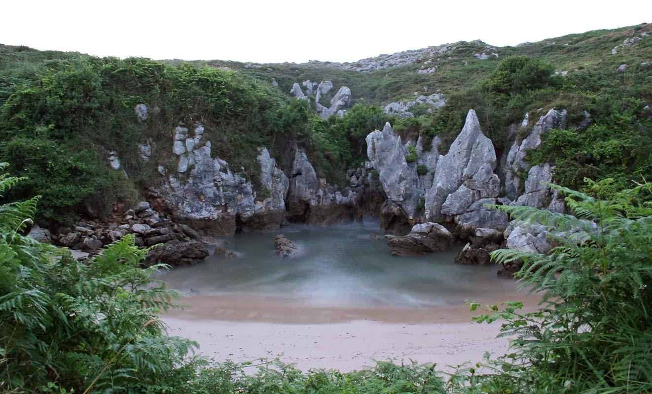 the gulpiyuri beach in asturias