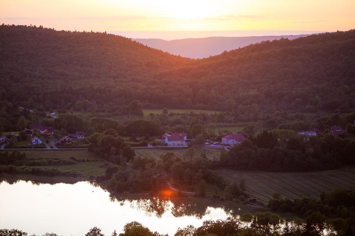 sunset over the lac d'ilay