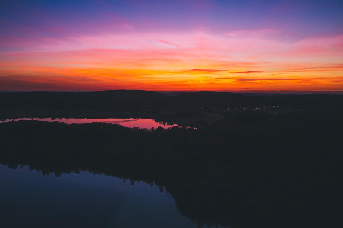 sunset from the belvédère des 4 lacs jura