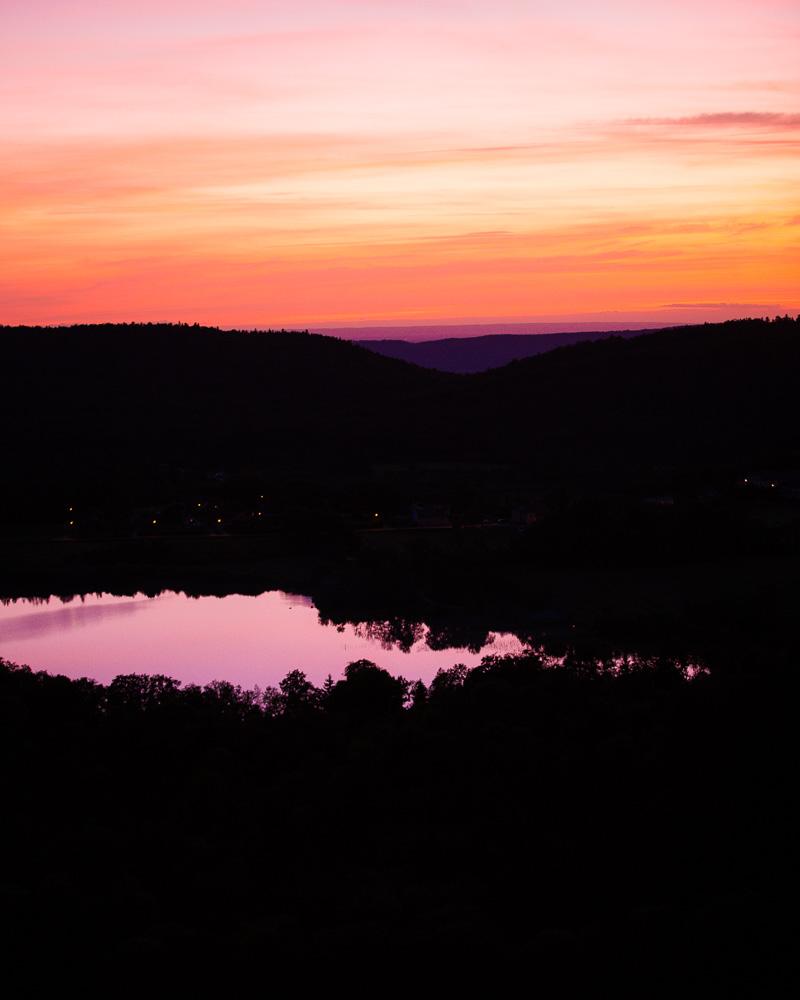 sunset from the belvédère des 4 lacs jura vertical version