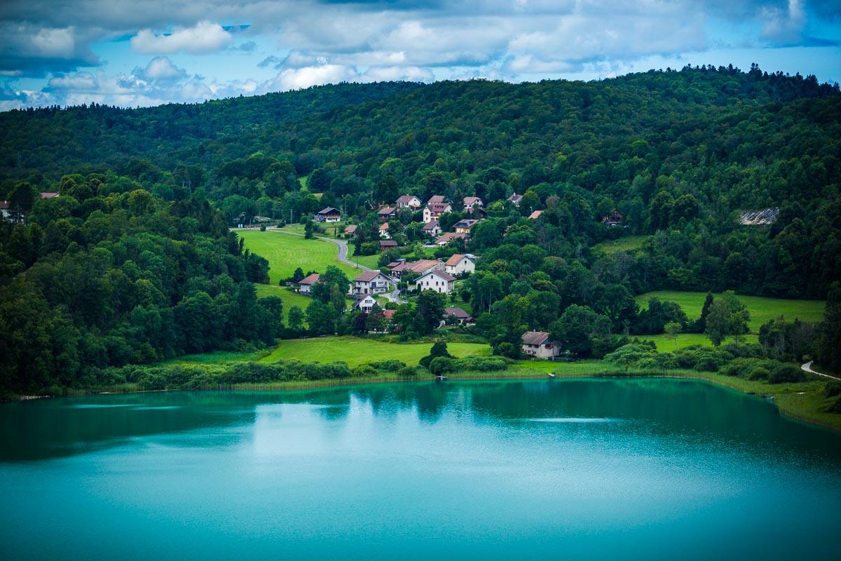 lac de narlay from belvedere du mont des ifs jura france