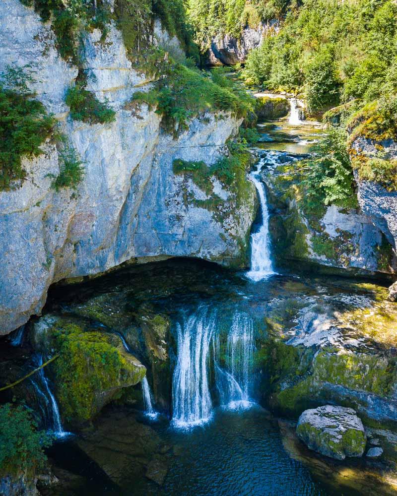 aerial view of the cascade de la billaude