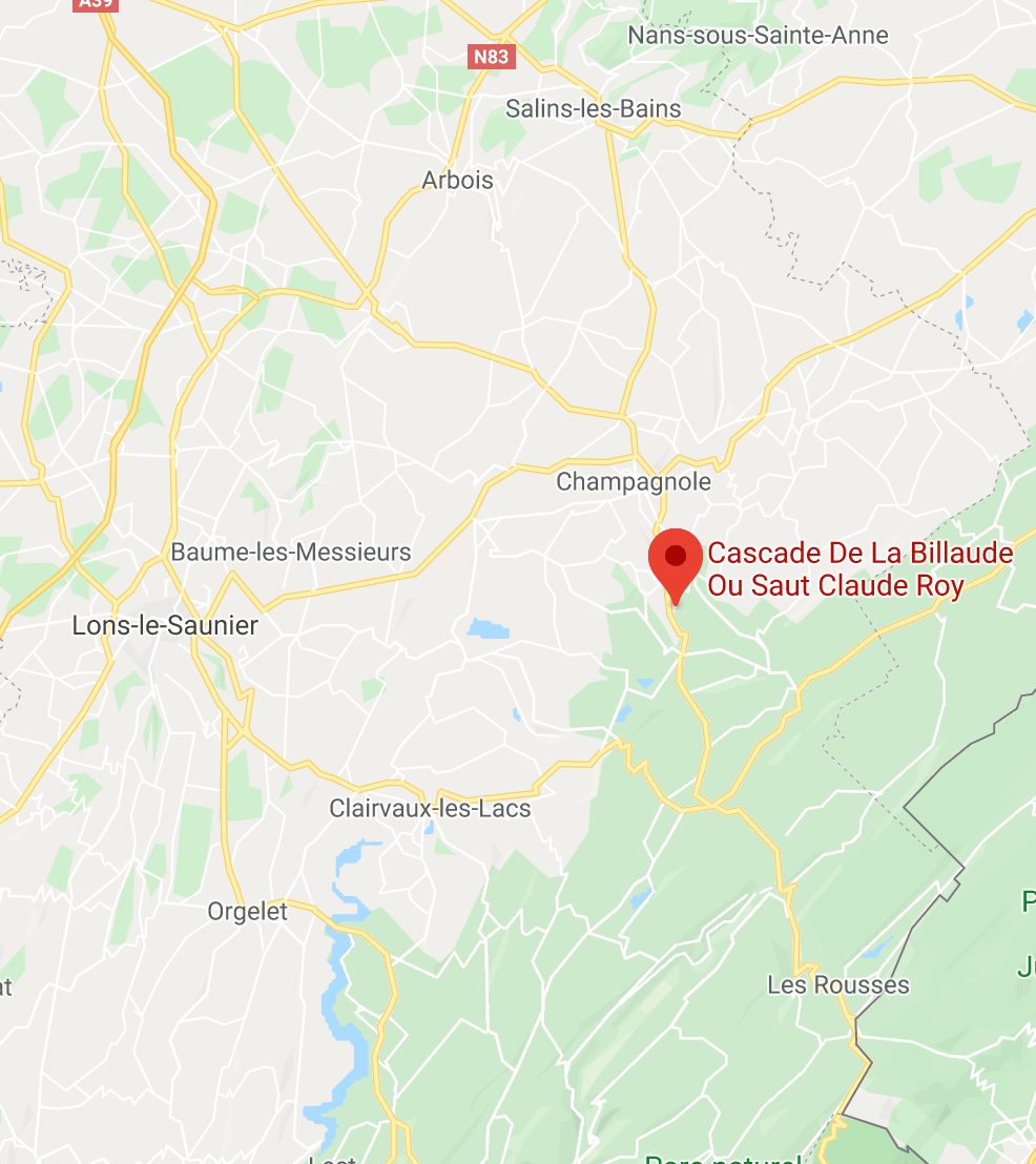 cascade de la billaude on the map