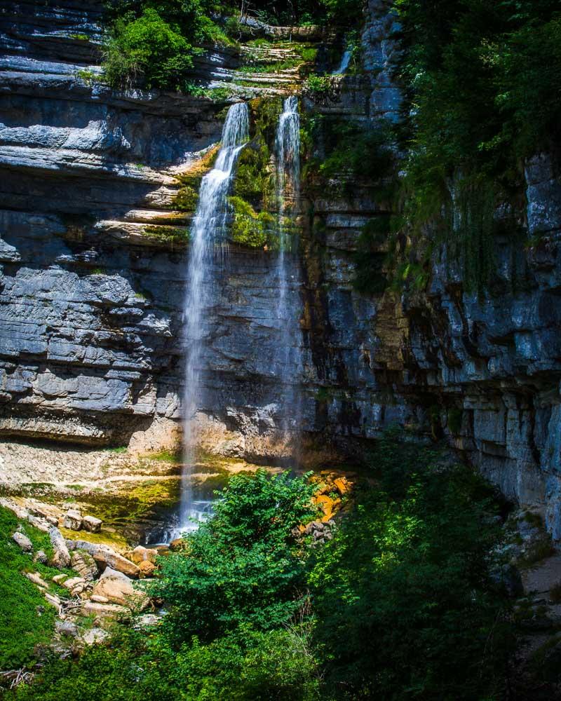 le grand saut waterfall in les cascades du hérisson jura