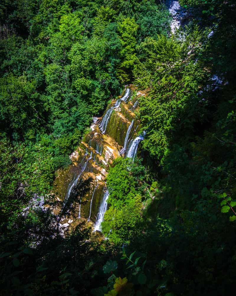 cascade de l'éventail from above