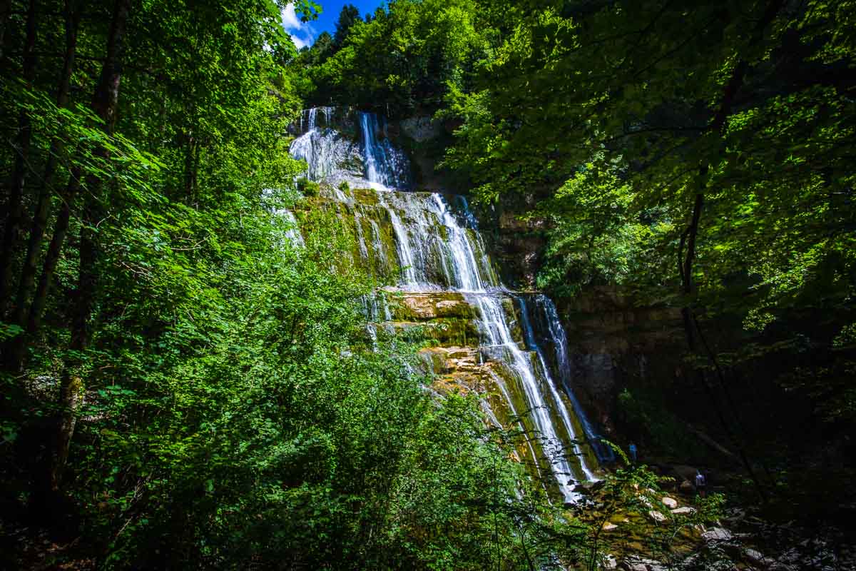 view over l'eventail waterfall