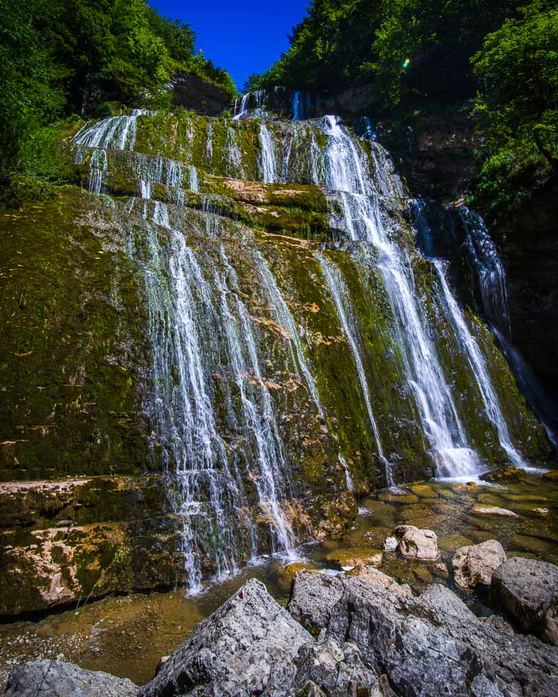 cascade de l'eventail part of the cascade du hérisson jura