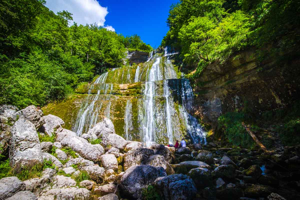 cascade de l'eventail in cascades du hérisson jura