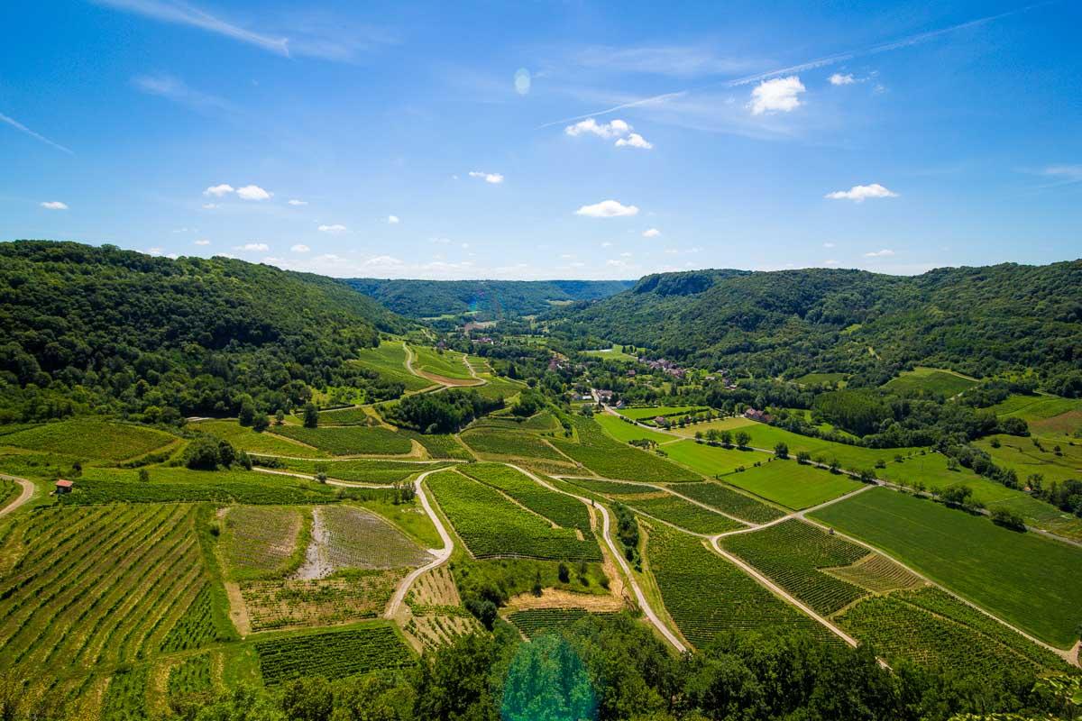 view from the belvedere de la rochette chateau chalon