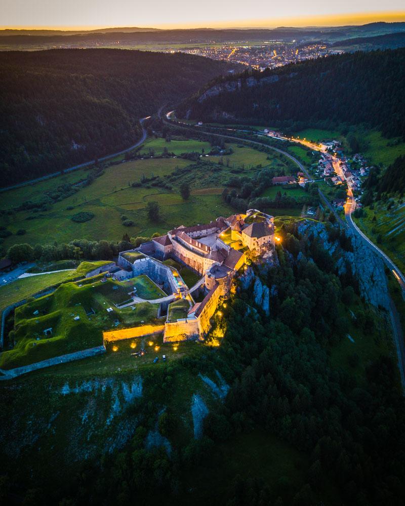 aerial view of fort de joux jura
