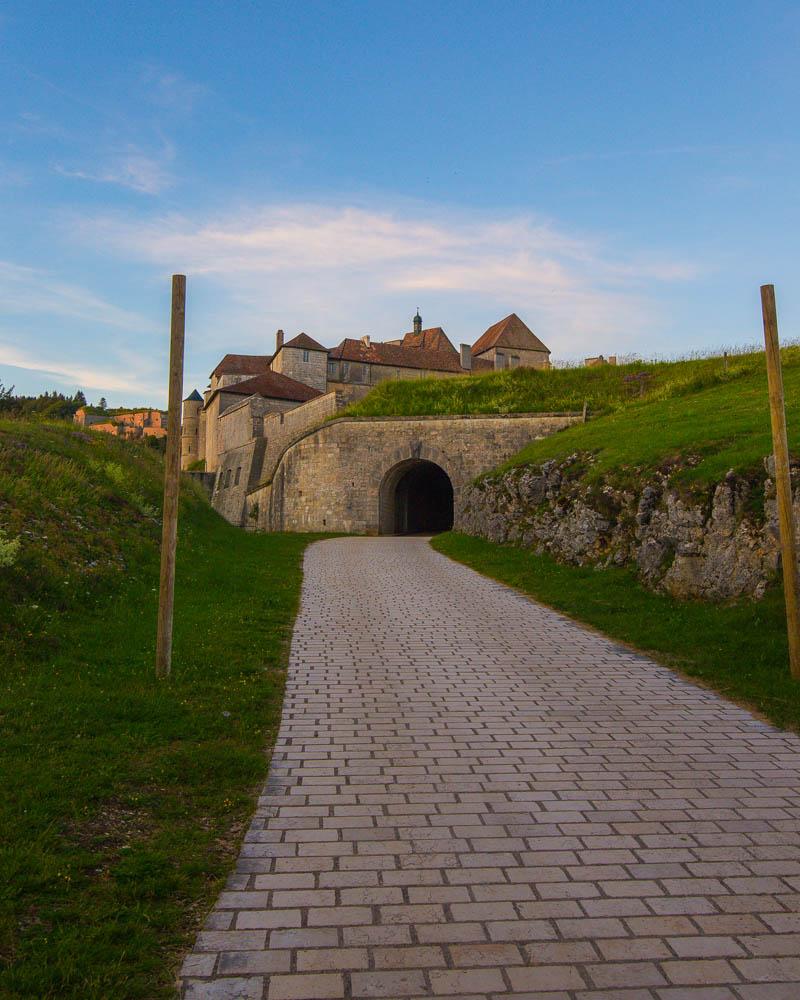 entry to the chateau de joux jura