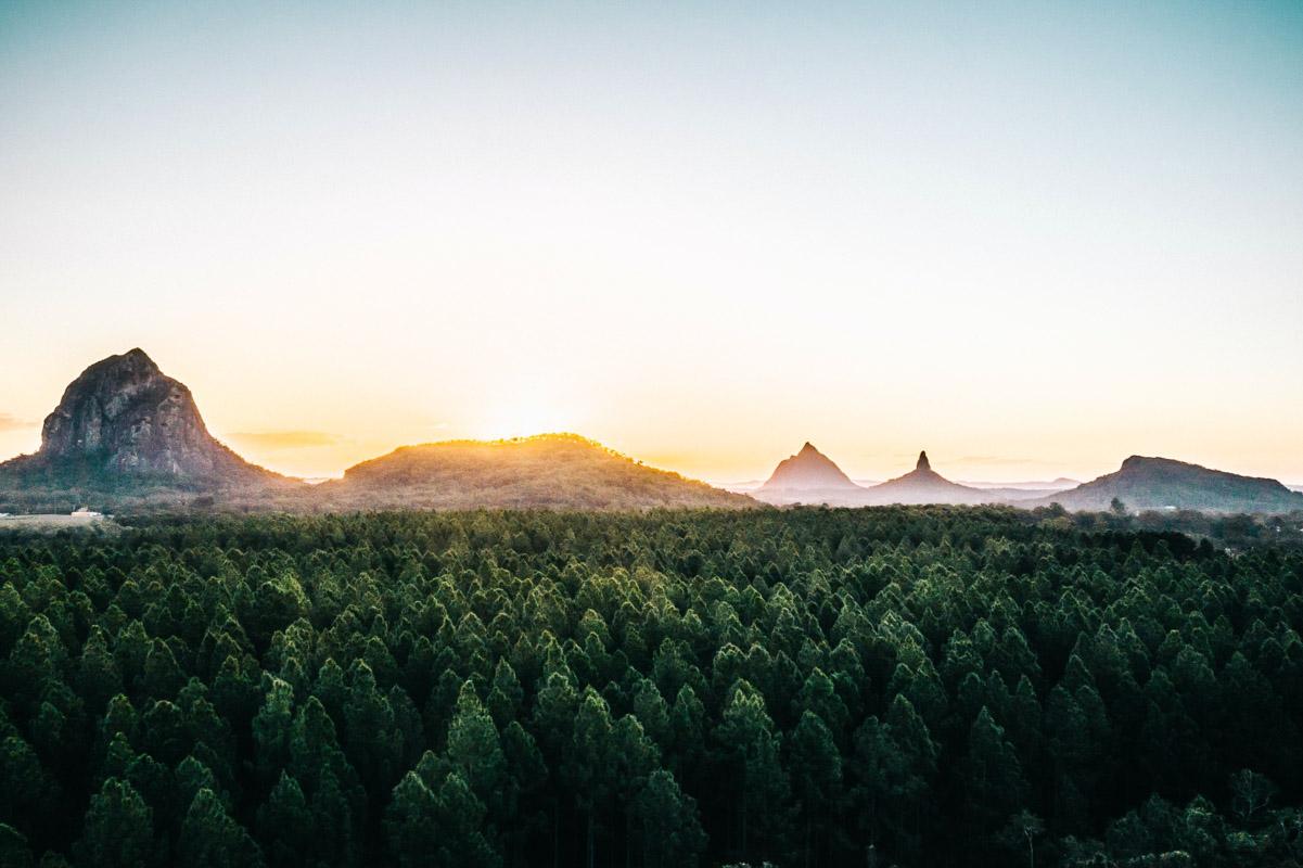 glass house mountains national park is an amazing landmark in queensland