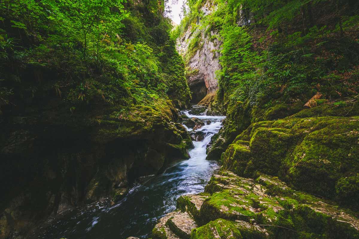 small waterfall in the gorges de la langouette