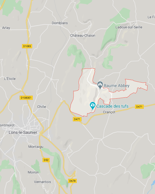 map baume les messieurs jura france