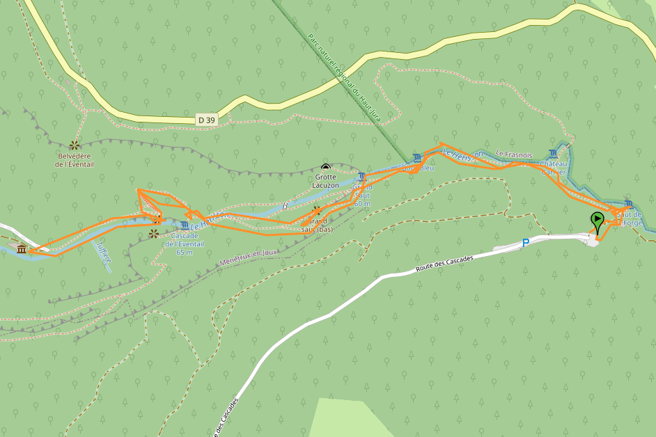 map hike cascade du herisson randonnee medium