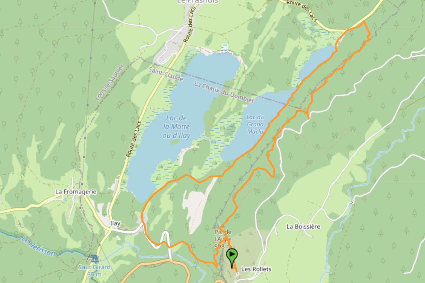 map hike pic de l'aigle belvedere 4 lacs and lakes
