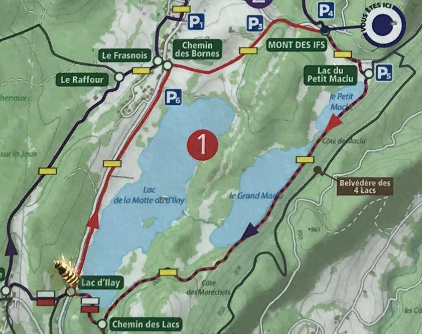 map hike tour des 3 lacs jura france
