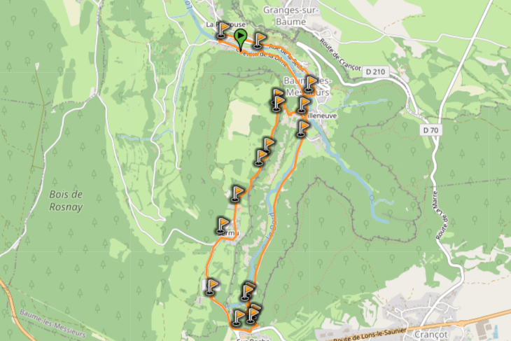 map randonnee cascade baume les messieurs hike