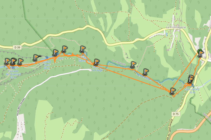 map randonnee cascade du herisson hike complete