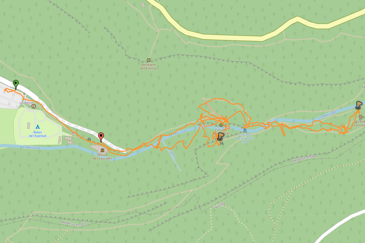 map short hike cascade du herisson