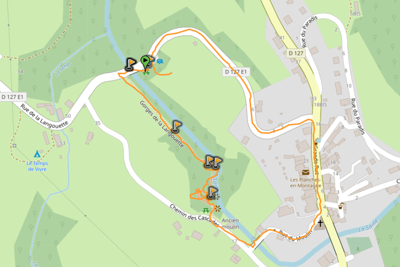 randonnee gorges de la langouette hike map