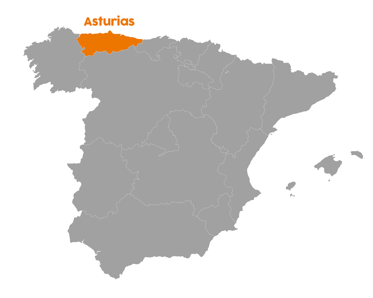 where is asturias in spain on the map