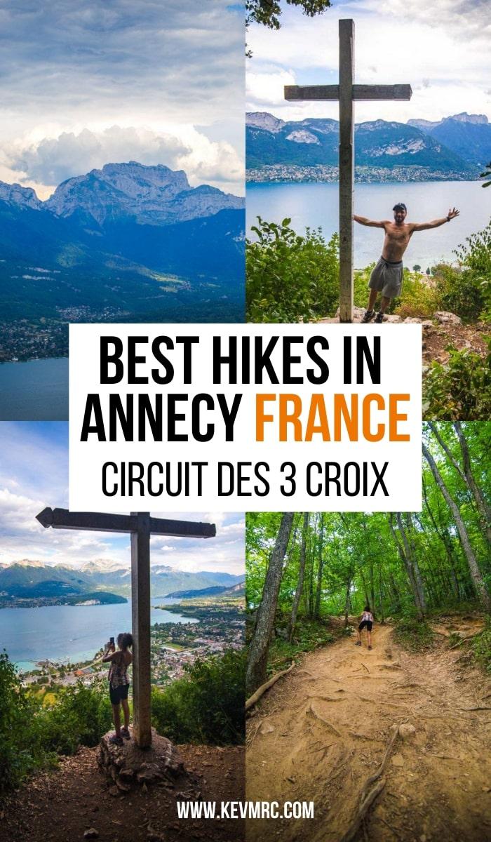 The Circuit des 3 Croix de Sévrier is a hike on the mountains above Sévrier, right next to the Lac d'Annecy. It starts with a steep climb, and lead you to 3 big crosses, each offering an epic view over the lake and the mountains. lake annecy france | annecy france things to do in | randonnée lac annecy | annecy france hiking | randonnée annecy | annecy tourisme | annecy paysage | lake annecy france beautiful places | que faire à annecy #france #hiking