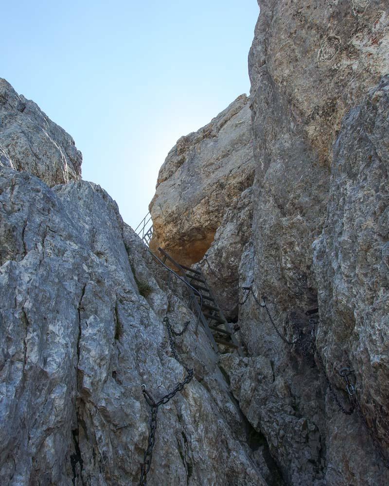 chains and ladder on la tournette hike