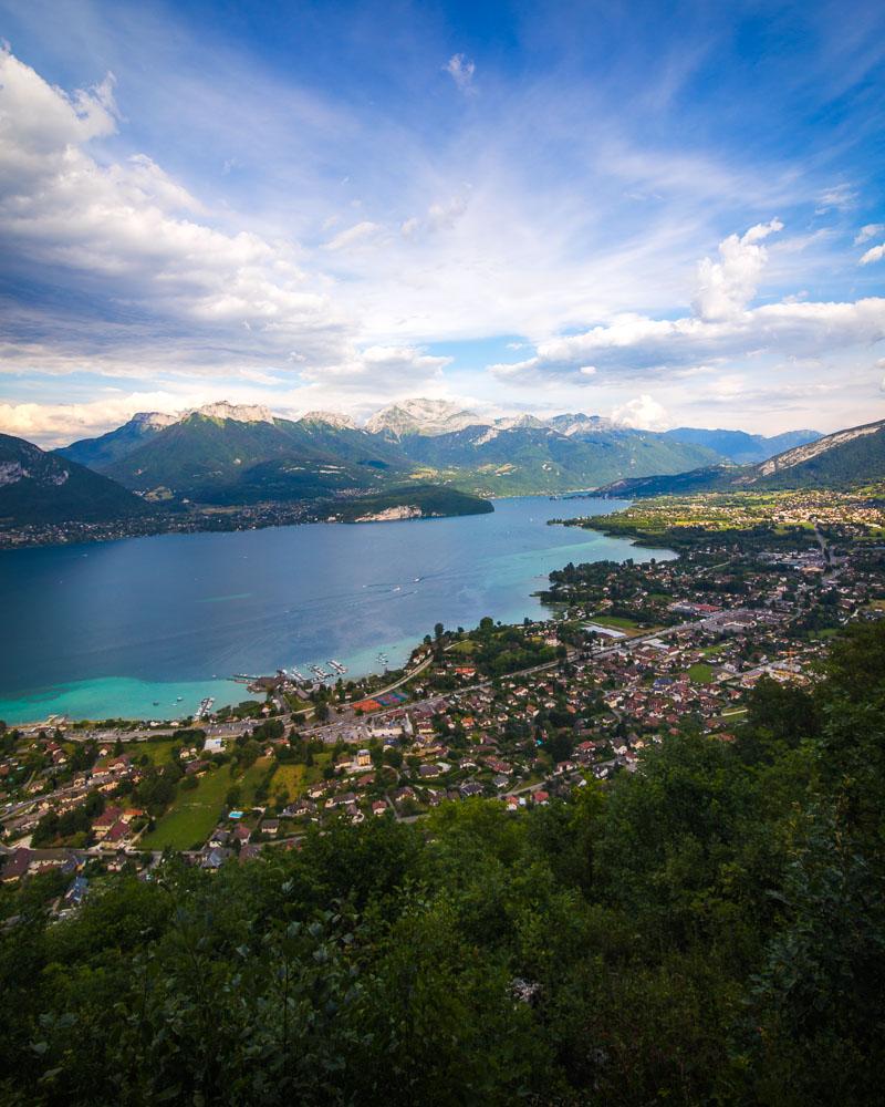 annecy mountains and lake from croix du chef lieu