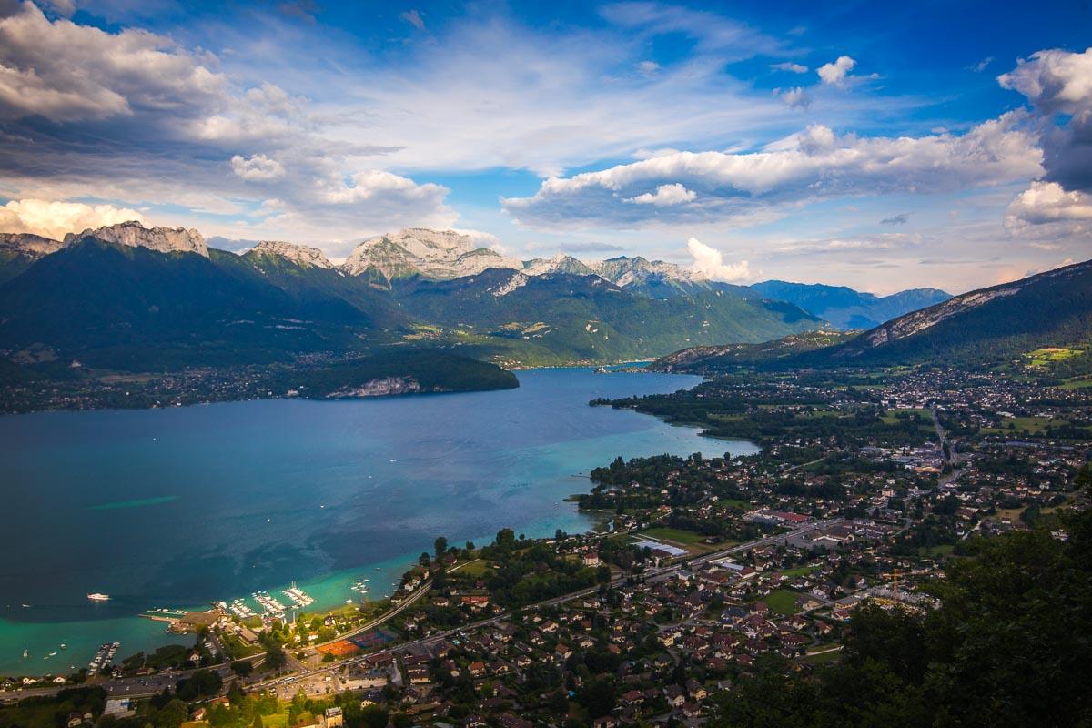 stormy weather over the annecy lake