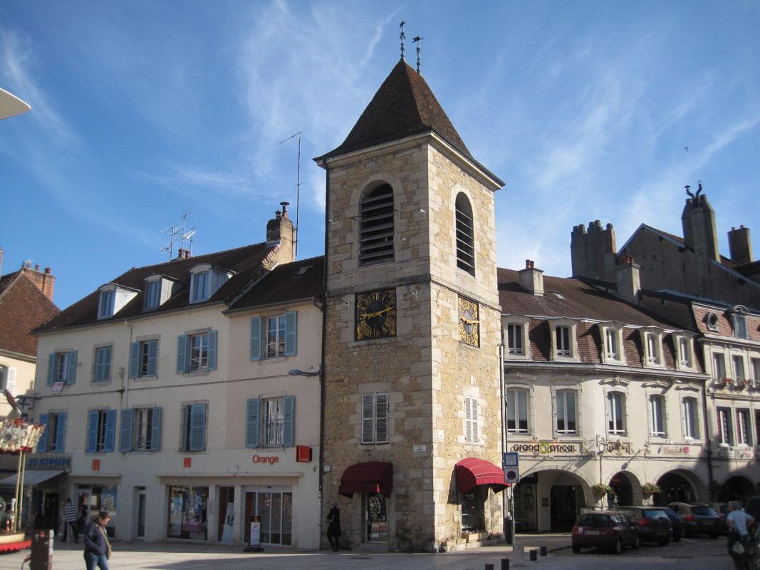 clock tower in lons le saunier jura france