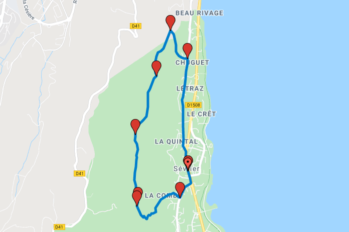 hike map circuit des 3 croix sevrier
