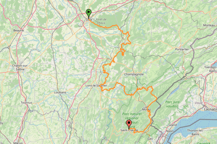 map hike echappee jurassienne