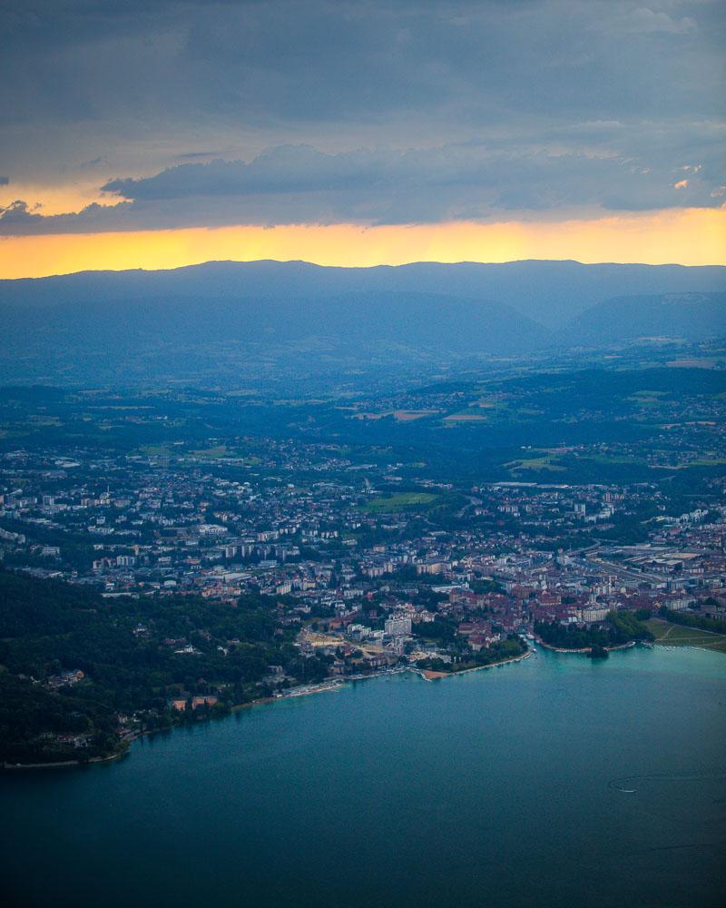 sunset over lac d'annecy
