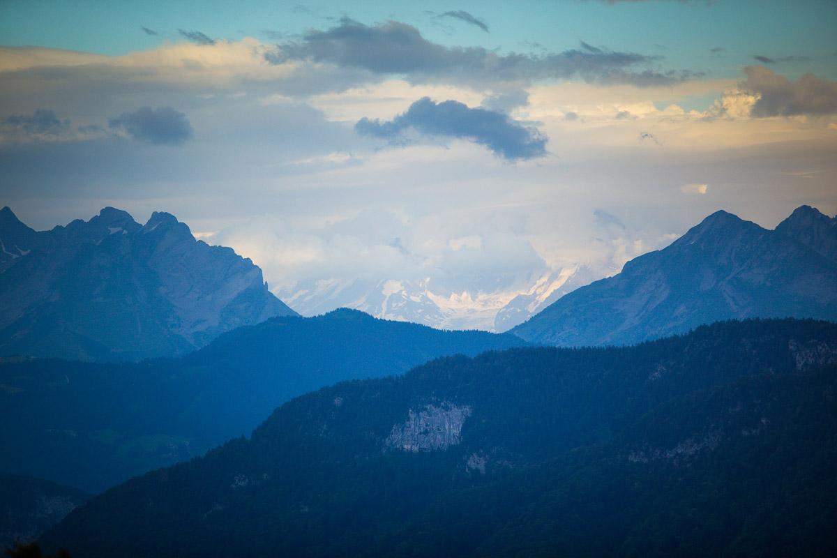 mont blanc hidden by the clouds