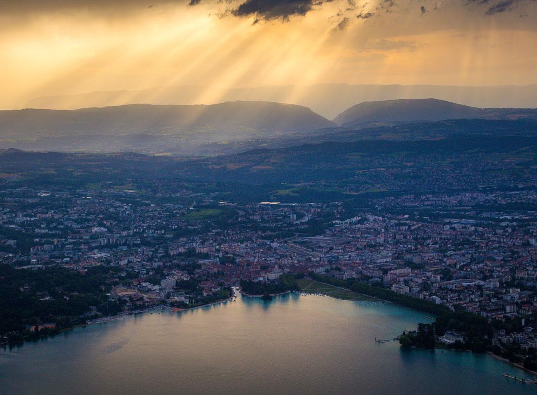 sunset over annecy from le mont veyrier annecy
