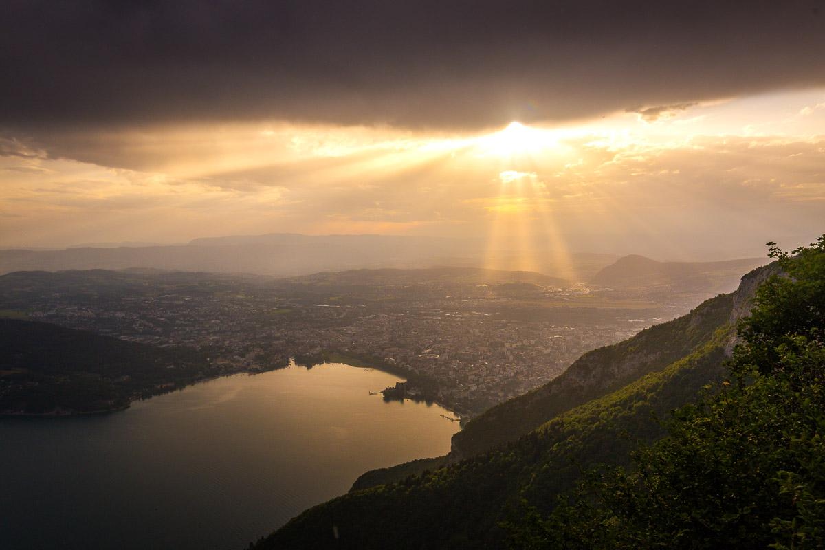 sunset on the mont veyrier hike