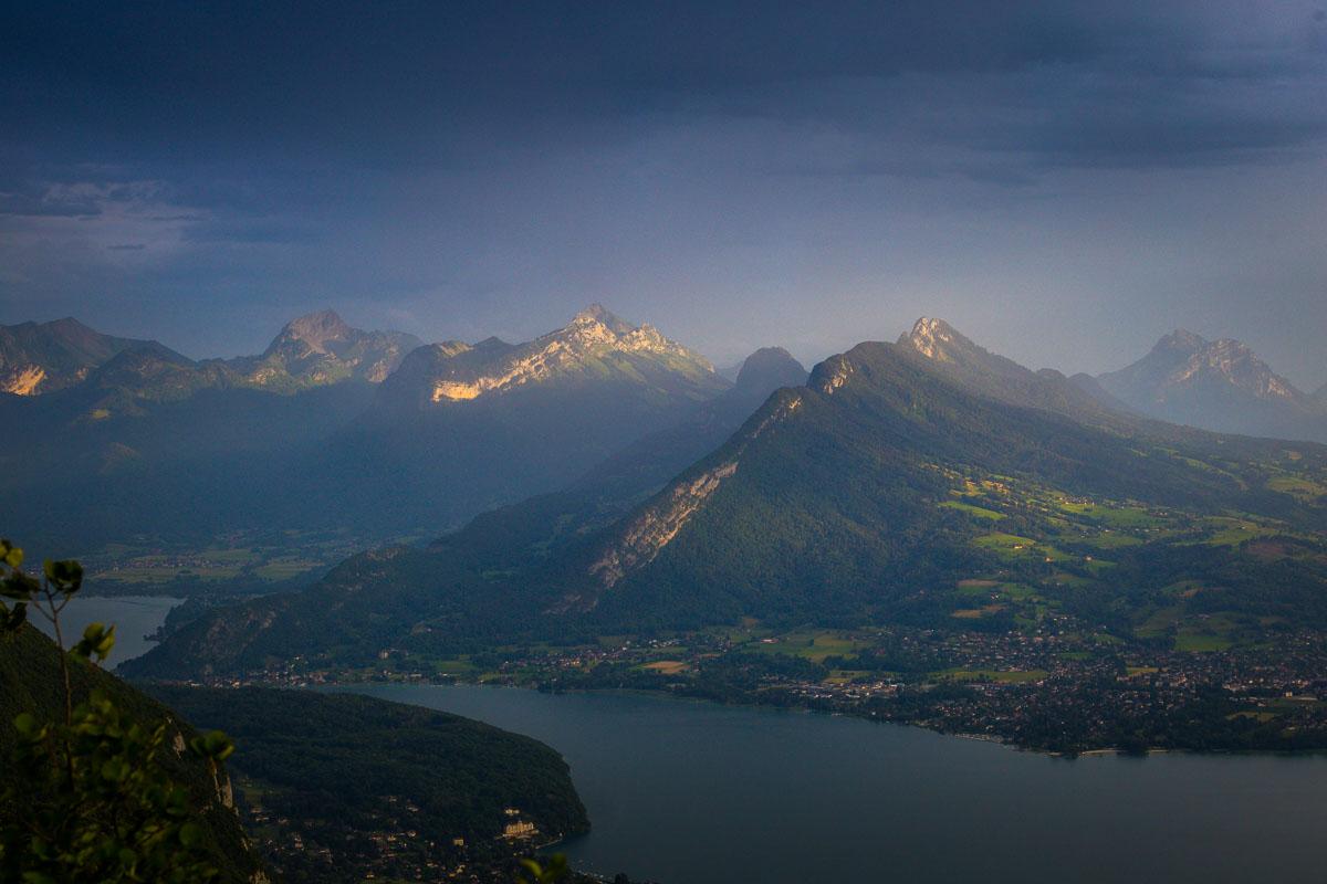 mountains across mont baron in golden light