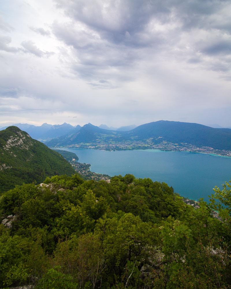 first view over lac d'annecy from mont baron