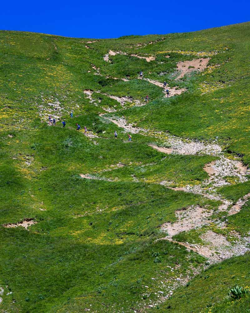 steep climb to col du varo