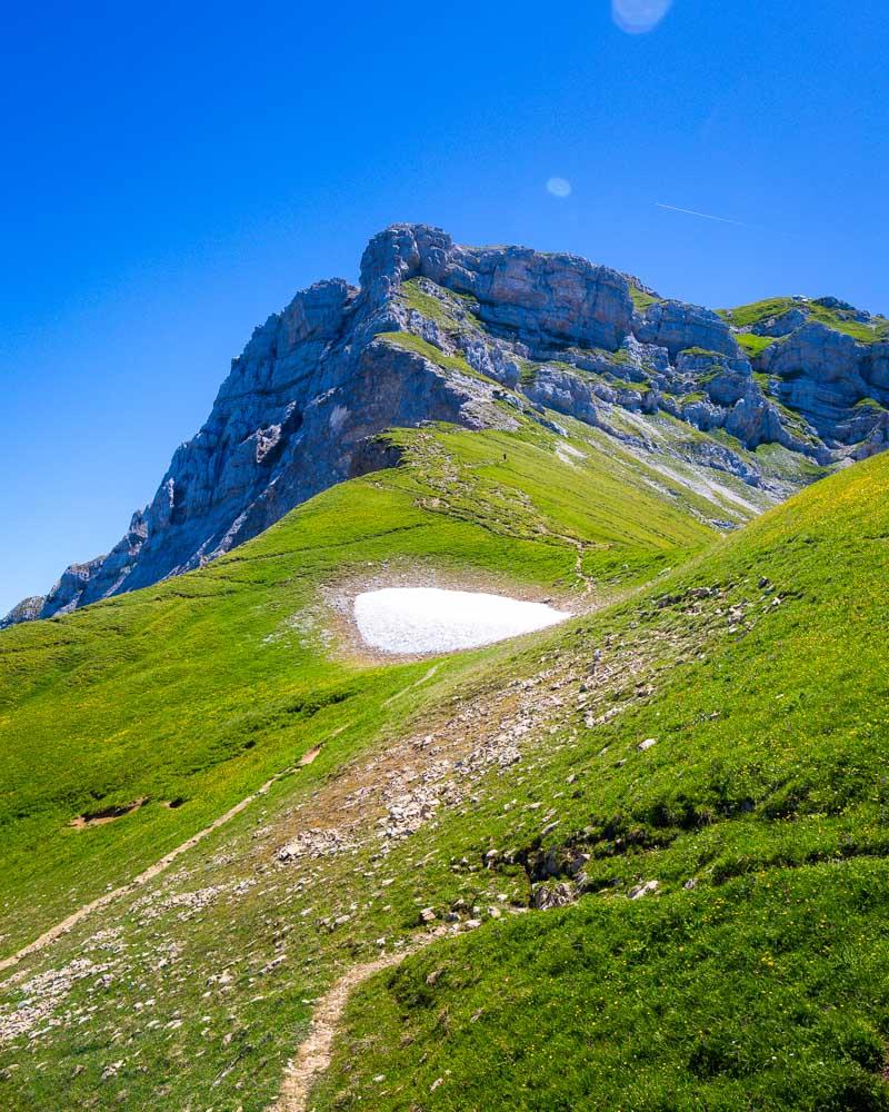 eternal snow on la tournette mountain