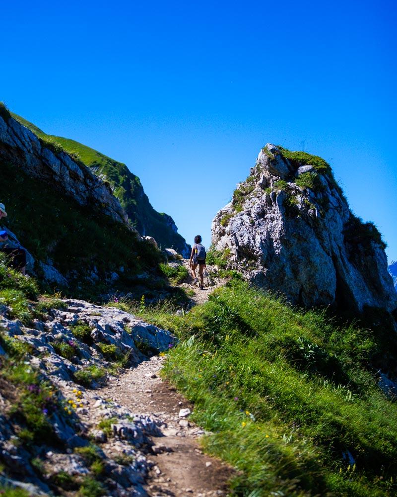 steep trail on la tournette randonnee