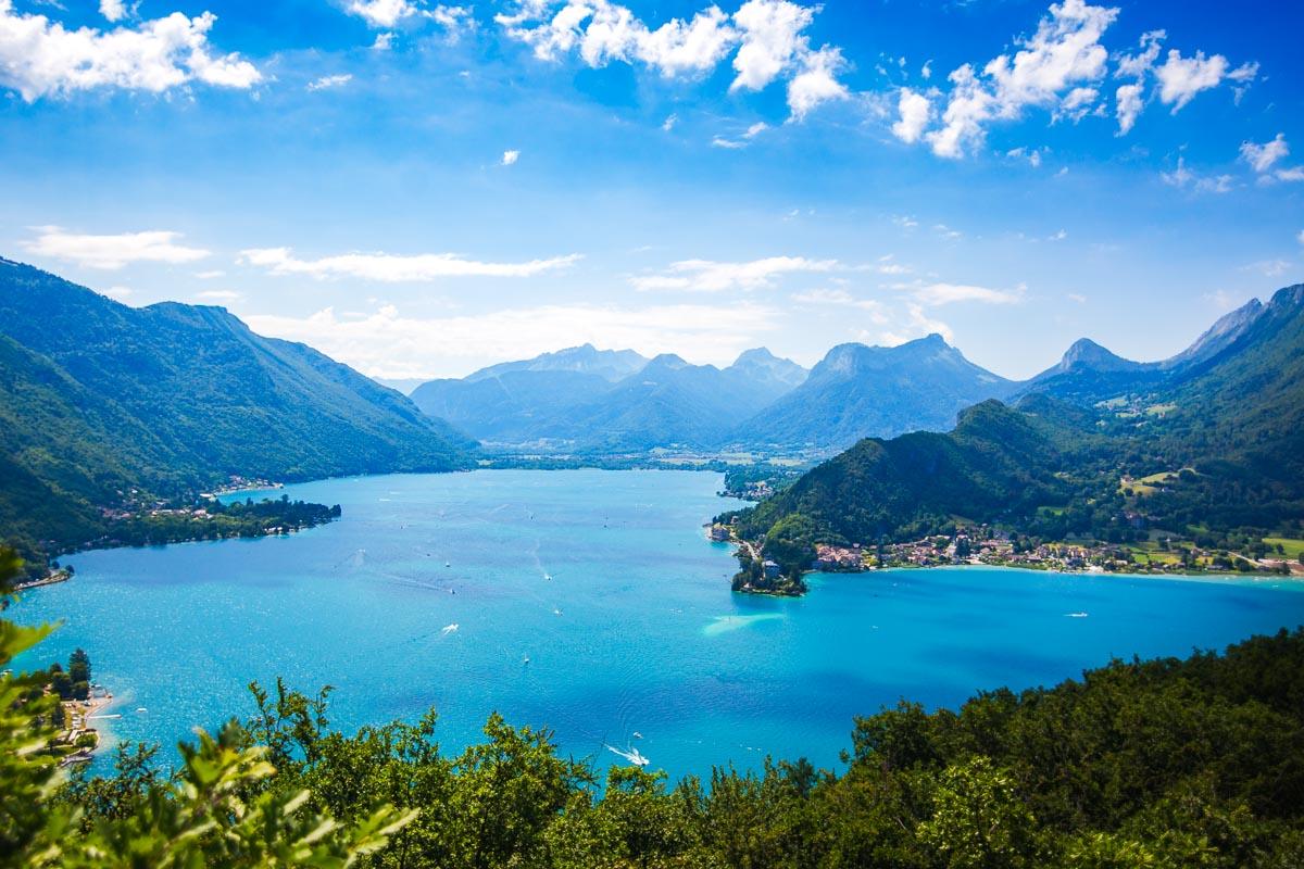 view from the roc de chere hike annecy france