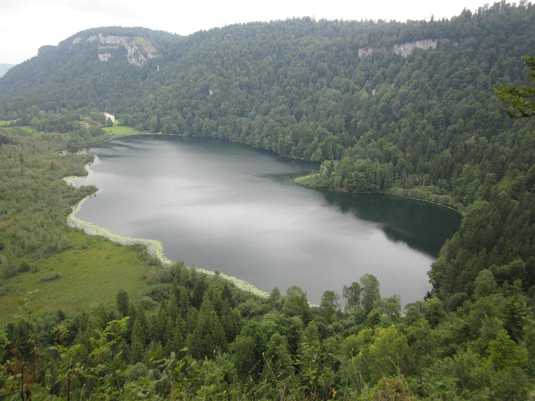 view over lac de bonlieu jura