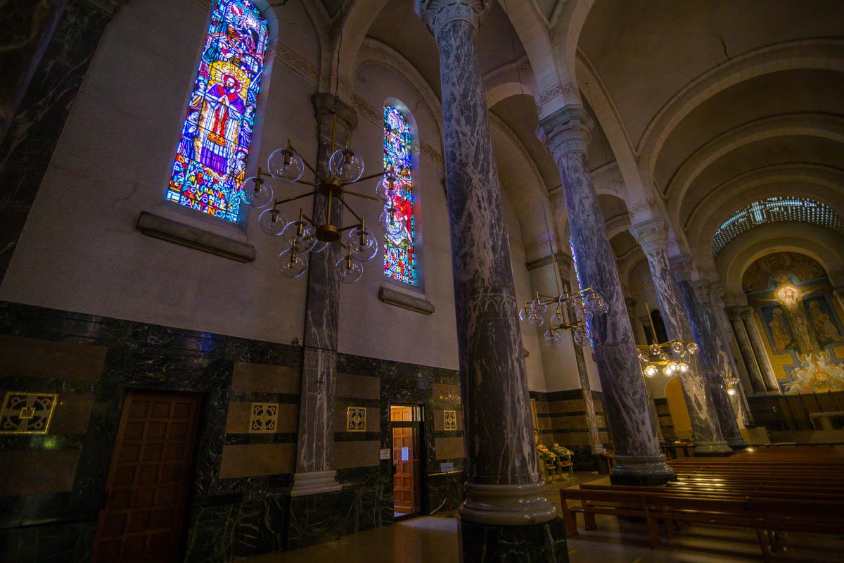 marble columns in the basilica